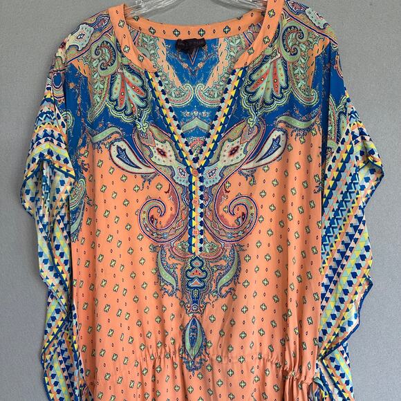 Hale Bob Dresses & Skirts - Hale Bob Silk Cover Up Tunic Dress Geometric Print Womens Large